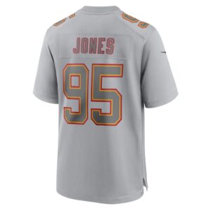 Men's Kansas City Chiefs Chris Jones Nike Gray Super Bowl LVII Patch Atmosphere Fashion Game Jersey