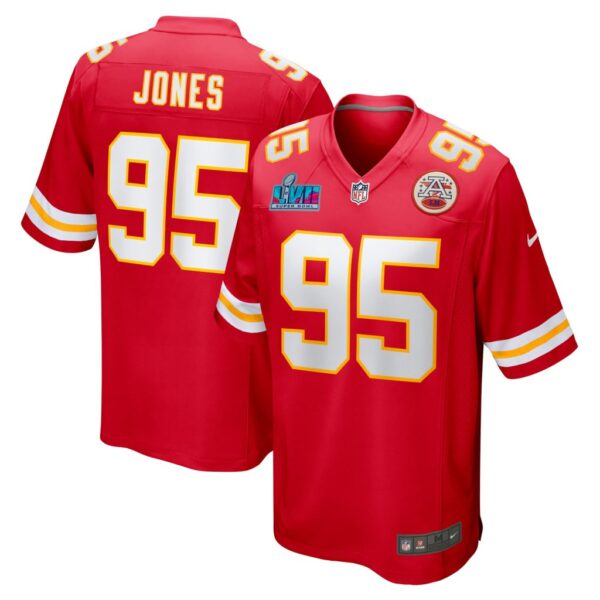 Men's Kansas City Chiefs Chris Jones Nike Red Super Bowl LVII Patch Game Jersey