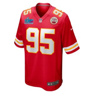 Men's Kansas City Chiefs Chris Jones Nike Red Super Bowl LVII Patch Game Jersey