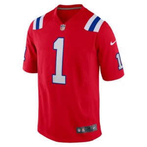 Men's New England Patriots Christian Gonzalez Nike Red 2023 NFL Draft First Round Pick Alternate Game Jersey