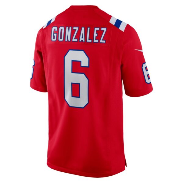 Christian Gonzalez New England Patriots Nike Alternate Team Game Jersey - Red