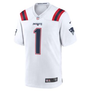 Men's New England Patriots Christian Gonzalez Nike White 2023 NFL Draft First Round Pick Game Jersey