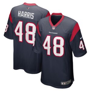 Men's Houston Texans Christian Harris Nike Navy Game Player Jersey