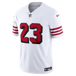 Men's San Francisco 49ers Christian McCaffrey Nike White Alternate Vapor F.U.S.E. Limited Jersey