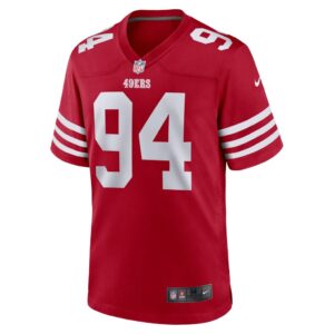 Men's San Francisco 49ers Clelin Ferrell Nike Scarlet Game Player Jersey