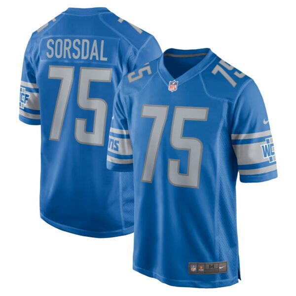 Men's Detroit Lions Colby Sorsdal Nike Blue Team Game Jersey