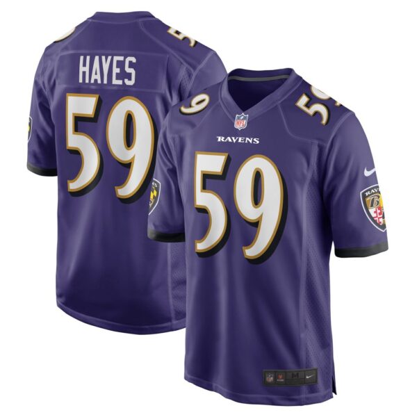 Men's Baltimore Ravens Daelin Hayes Nike Purple Game Jersey