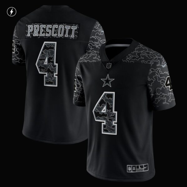 Men's Dallas Cowboys Dak Prescott Nike Black RFLCTV Limited Jersey