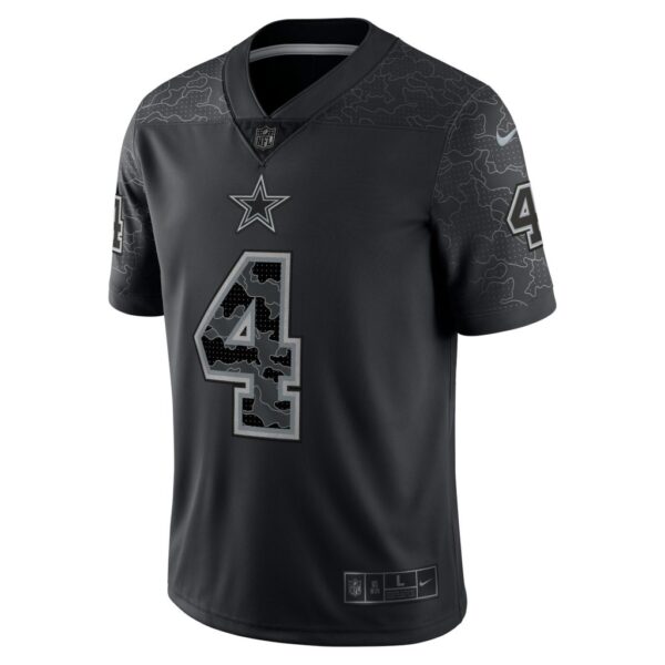 Men's Dallas Cowboys Dak Prescott Nike Black RFLCTV Limited Jersey