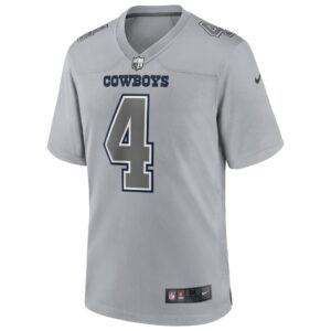 Men's Dallas Cowboys Dak Prescott Nike Gray Atmosphere Fashion Game Jersey