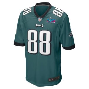 Men's Philadelphia Eagles Dallas Goedert Nike Midnight Green Super Bowl LVII Patch Game Jersey