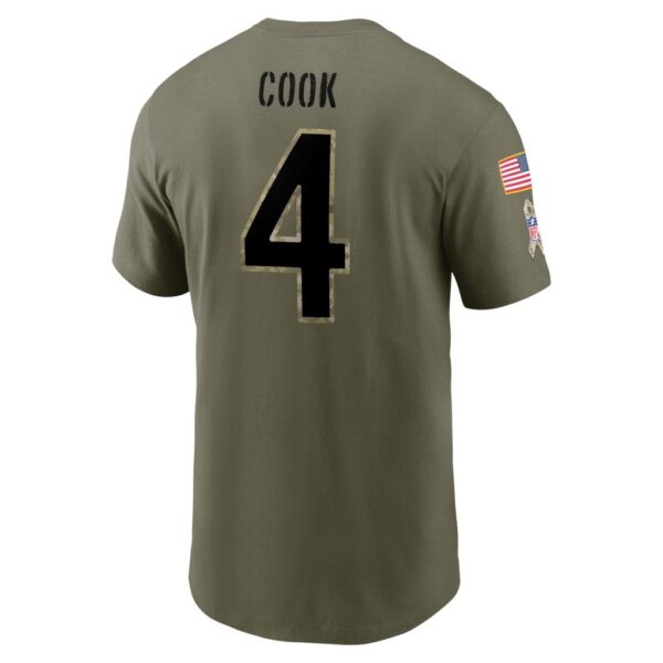 Men's Minnesota Vikings Dalvin Cook Nike Olive 2022 Salute To Service Name & Number T-Shirt