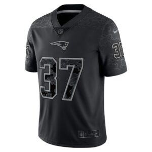 Men's New England Patriots Damien Harris Nike Black RFLCTV Limited Jersey