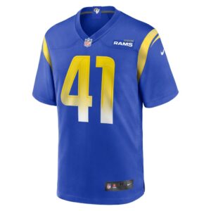 Men's Los Angeles Rams Dan Isom Nike Royal Game Player Jersey