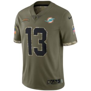 Men's Miami Dolphins Dan Marino Nike Olive 2022 Salute To Service Retired Player Limited Jersey