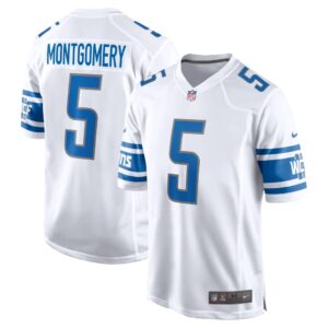 Men's Detroit Lions David Montgomery Nike White Game Player Jersey