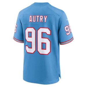 Denico Autry Tennessee Titans Nike Oilers Throwback Player Game Jersey - Light Blue