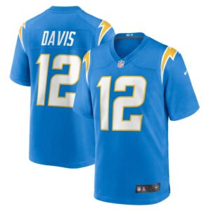 Men's Los Angeles Chargers Derius Davis Nike Powder Blue Team Game Jersey