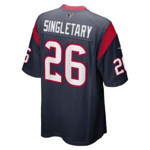 Men's Houston Texans Devin Singletary Nike Navy Team Game Jersey