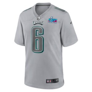 Men's Philadelphia Eagles DeVonta Smith Nike Gray Super Bowl LVII Patch Atmosphere Fashion Game Jersey