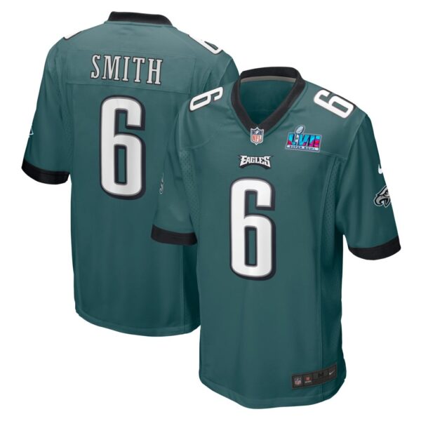 Men's Philadelphia Eagles DeVonta Smith Nike Midnight Green Super Bowl LVII Patch Game Jersey