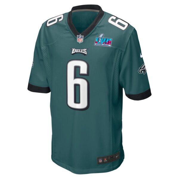 Men's Philadelphia Eagles DeVonta Smith Nike Midnight Green Super Bowl LVII Patch Game Jersey