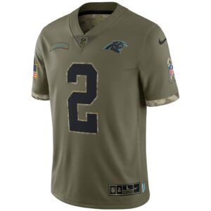 Men's Carolina Panthers D.J. Moore Nike Olive 2022 Salute To Service Limited Jersey