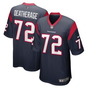 Men's Houston Texans Dylan Deatherage Nike Navy Team Game Jersey