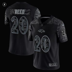 Men's Baltimore Ravens Ed Reed Nike Black Retired Player RFLCTV Limited Jersey