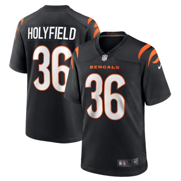 Men's Cincinnati Bengals Elijah Holyfield Nike Black Game Player Jersey