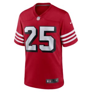 Men's San Francisco 49ers Elijah Mitchell Nike Scarlet Alternate Team Game Jersey