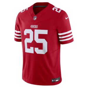 Men's San Francisco 49ers Elijah Mitchell Nike Scarlet Vapor F.U.S.E. Limited Jersey