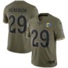 Men's Los Angeles Rams Eric Dickerson Nike Olive 2022 Salute To Service Retired Player Limited Jersey