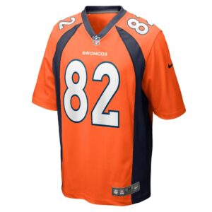 Men's Denver Broncos Eric Saubert Nike Orange Game Jersey