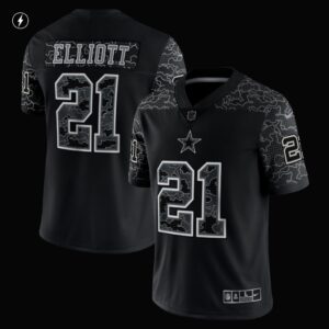 Men's Dallas Cowboys Ezekiel Elliott Nike Black RFLCTV Limited Jersey