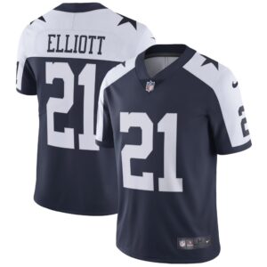 Men's Nike Ezekiel Elliott Navy Dallas Cowboys Alternate Vapor Limited Jersey