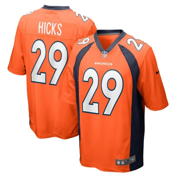 Men's Denver Broncos Faion Hicks Nike Orange Game Player Jersey