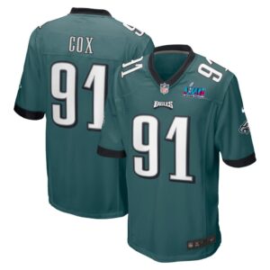 Men's Philadelphia Eagles Fletcher Cox Nike Midnight Green Super Bowl LVII Patch Game Jersey