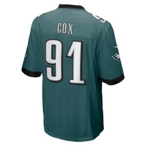 Men's Philadelphia Eagles Fletcher Cox Nike Midnight Green Super Bowl LVII Patch Game Jersey