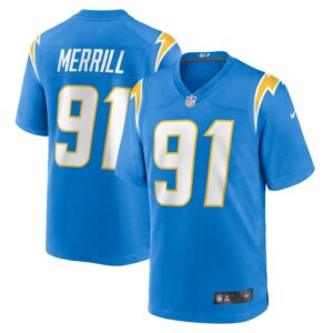 Men's Los Angeles Chargers Forrest Merrill Nike Powder Blue Player Game Jersey