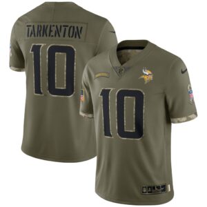 Men's Minnesota Vikings Fran Tarkenton Nike Olive 2022 Salute To Service Retired Player Limited Jersey