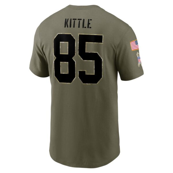 Men's San Francisco 49ers George Kittle Nike Olive 2022 Salute To Service Name & Number T-Shirt