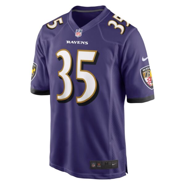 Men's Baltimore Ravens Gus Edwards Nike Purple Game Jersey