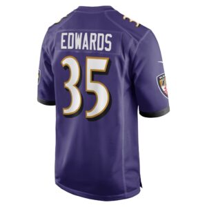 Men's Baltimore Ravens Gus Edwards Nike Purple Game Jersey