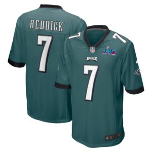 Men's Philadelphia Eagles Haason Reddick Nike Midnight Green Super Bowl LVII Patch Game Jersey