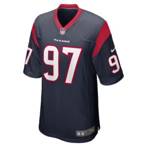 Men's Houston Texans Hassan Ridgeway Nike Navy Game Player Jersey