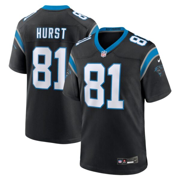 Men's Carolina Panthers Hayden Hurst Nike Black Team Game Jersey