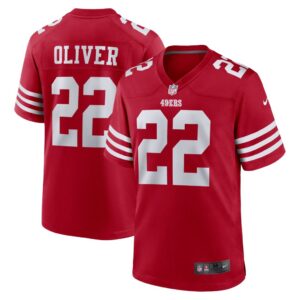 Men's San Francisco 49ers Isaiah Oliver Nike Scarlet Game Player Jersey