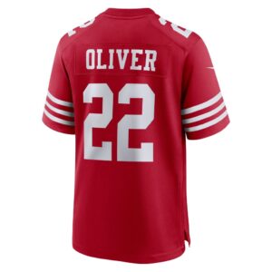 Men's San Francisco 49ers Isaiah Oliver Nike Scarlet Game Player Jersey