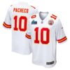 Men's Kansas City Chiefs Isiah Pacheco Nike White Super Bowl LVII Patch Away Game Jersey